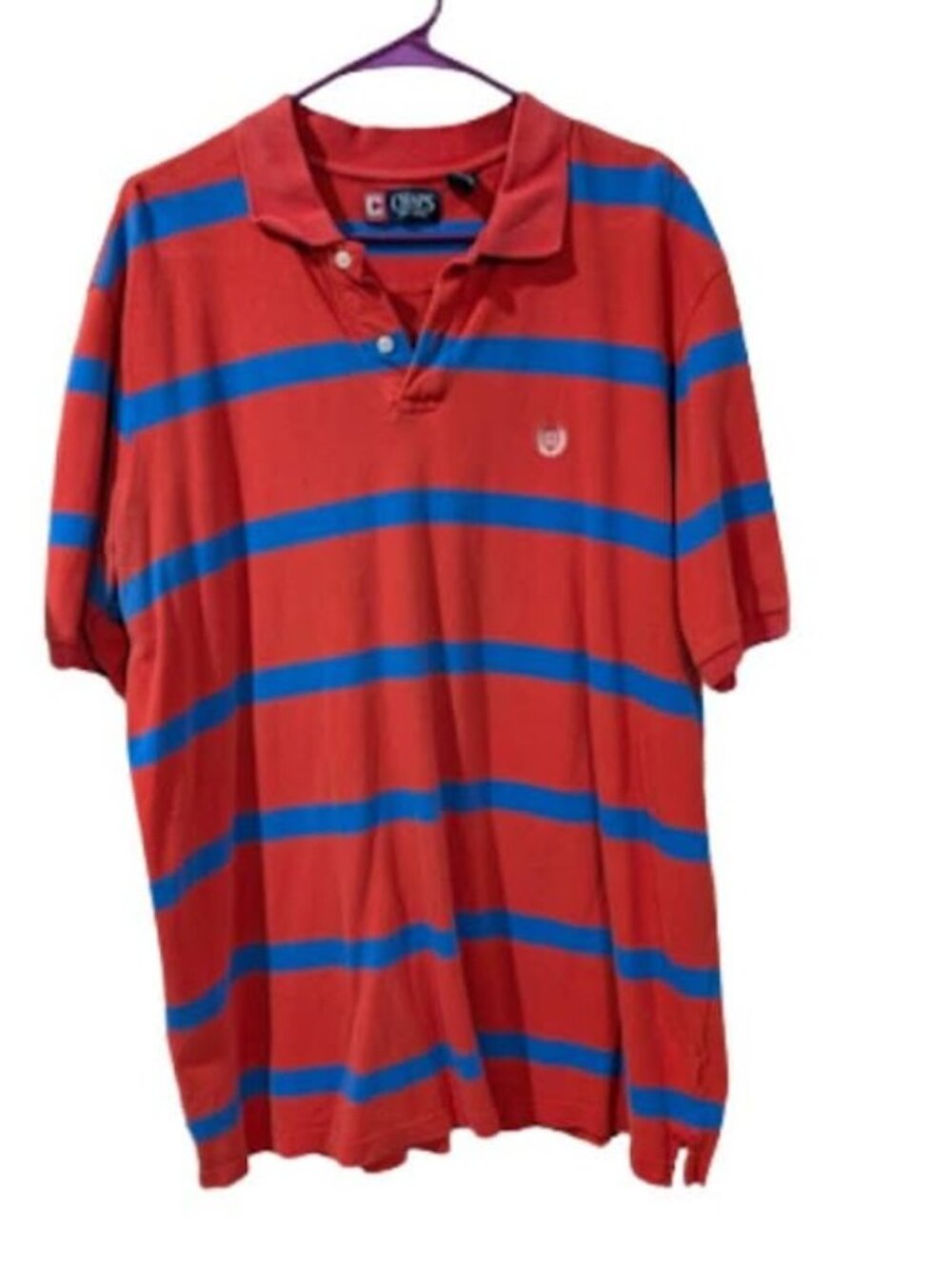 Chaps Men's Polo with Red and Blue Stripes